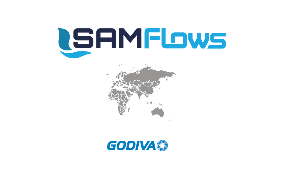 Samflows Logo and World Wide map